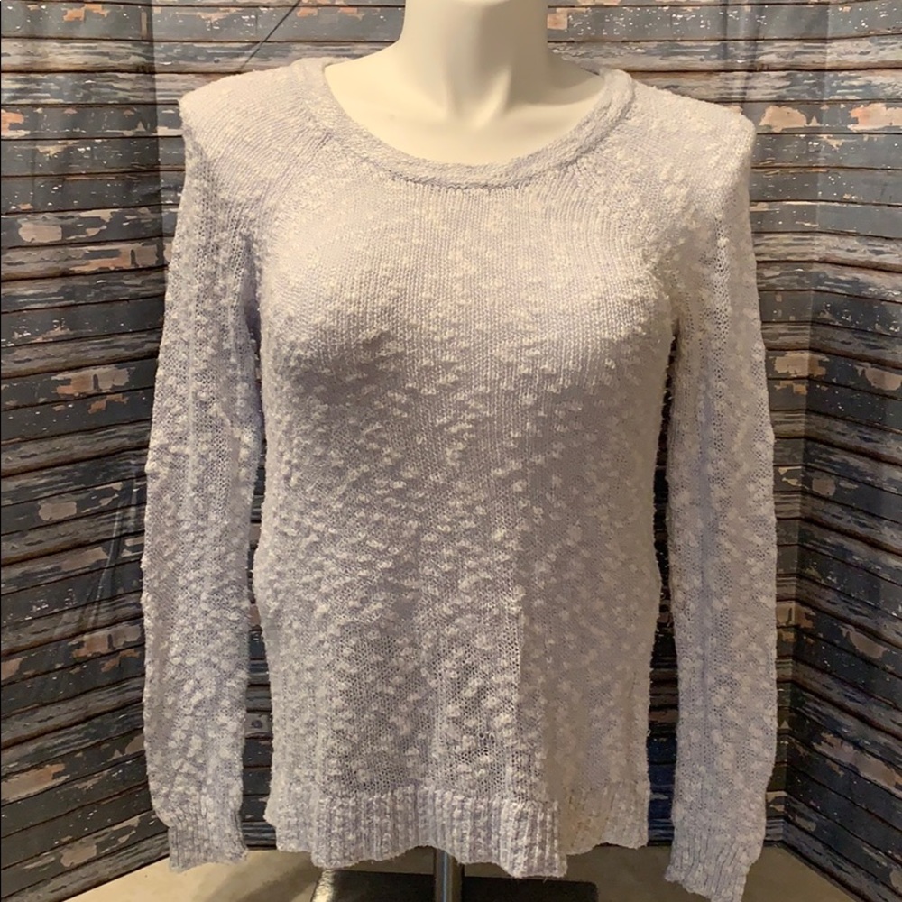 American Eagle Outfitters blue boucle sweater.